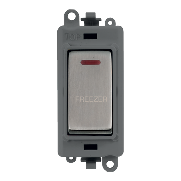 Click GridPro 20AX Double Pole Switch With LED Module - Grey - Stainless Steel - Freezer – GM2218GYSS-FZ