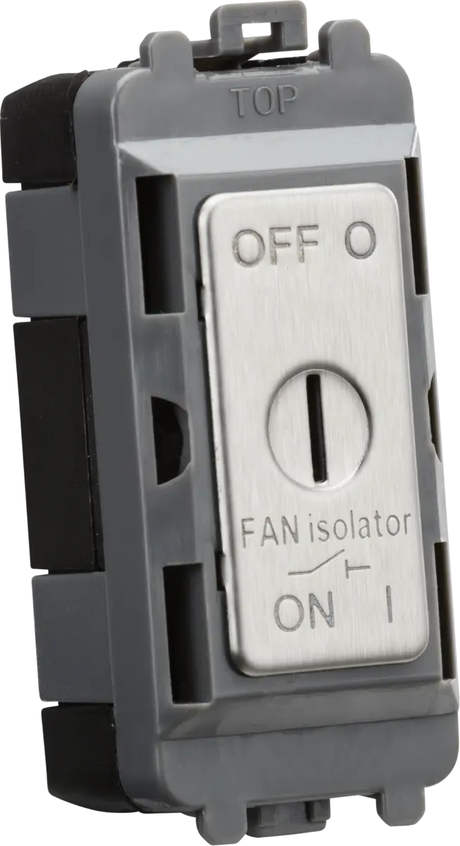 Knightsbridge 10A Fan Isolator Key Switch Module - Brushed Chrome – GDM021BC