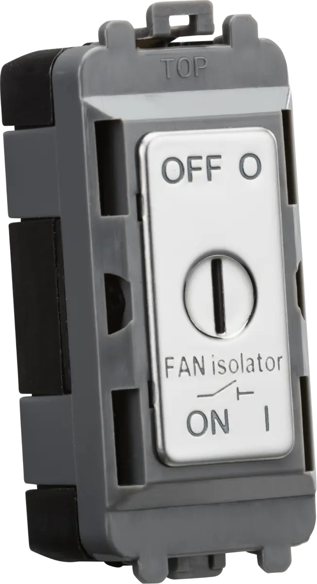 Knightsbridge 10A Fan Isolator Key Switch Module - Polished Chrome – GDM021PC