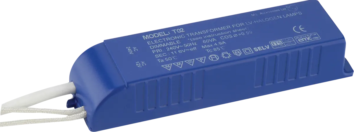 Knightsbridge 12V 20-60W Transformer for ELV Lighting – T02