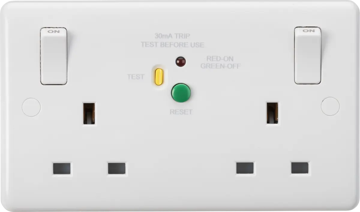 Knightsbridge 13A 2G DP RCD Switched Socket - 30mA (Type A) – CU9RCD