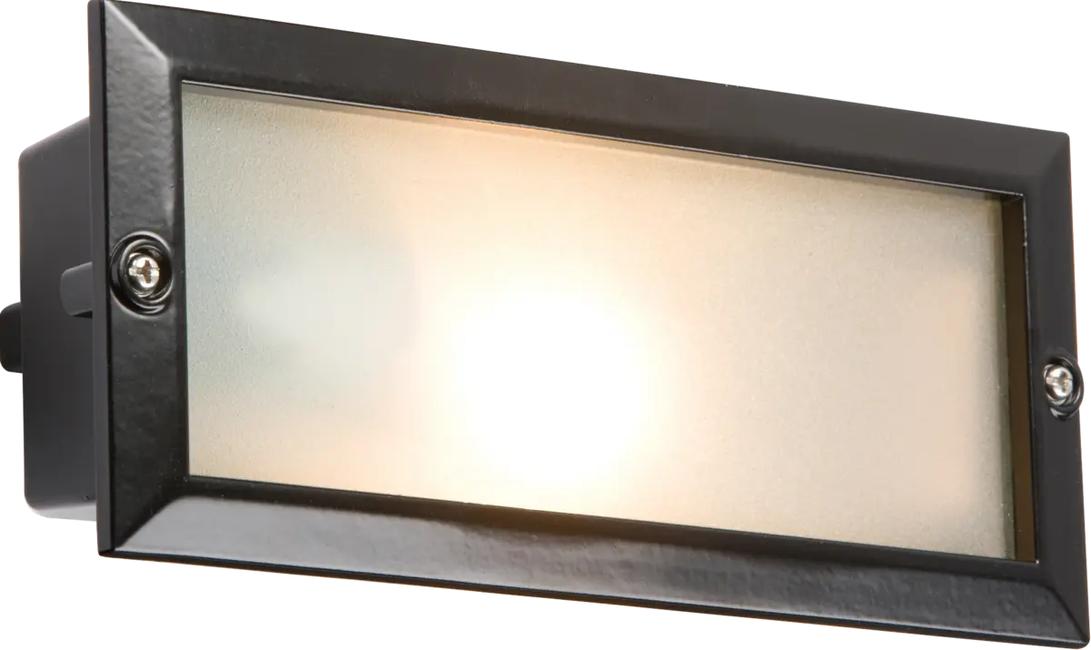 Knightsbridge IP44 E27 Bricklight with Plain and Louvred Black Cover – BL01BK
