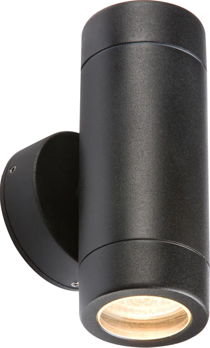 Knightsbridge IP65 35W GU10 Aluminium Black Powder-coated Up/Down Wall Light – WALL2LBK