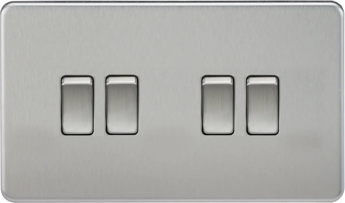 Knightsbridge 10AX 4G 2-way Switch - Brushed Chrome – SF4100BC