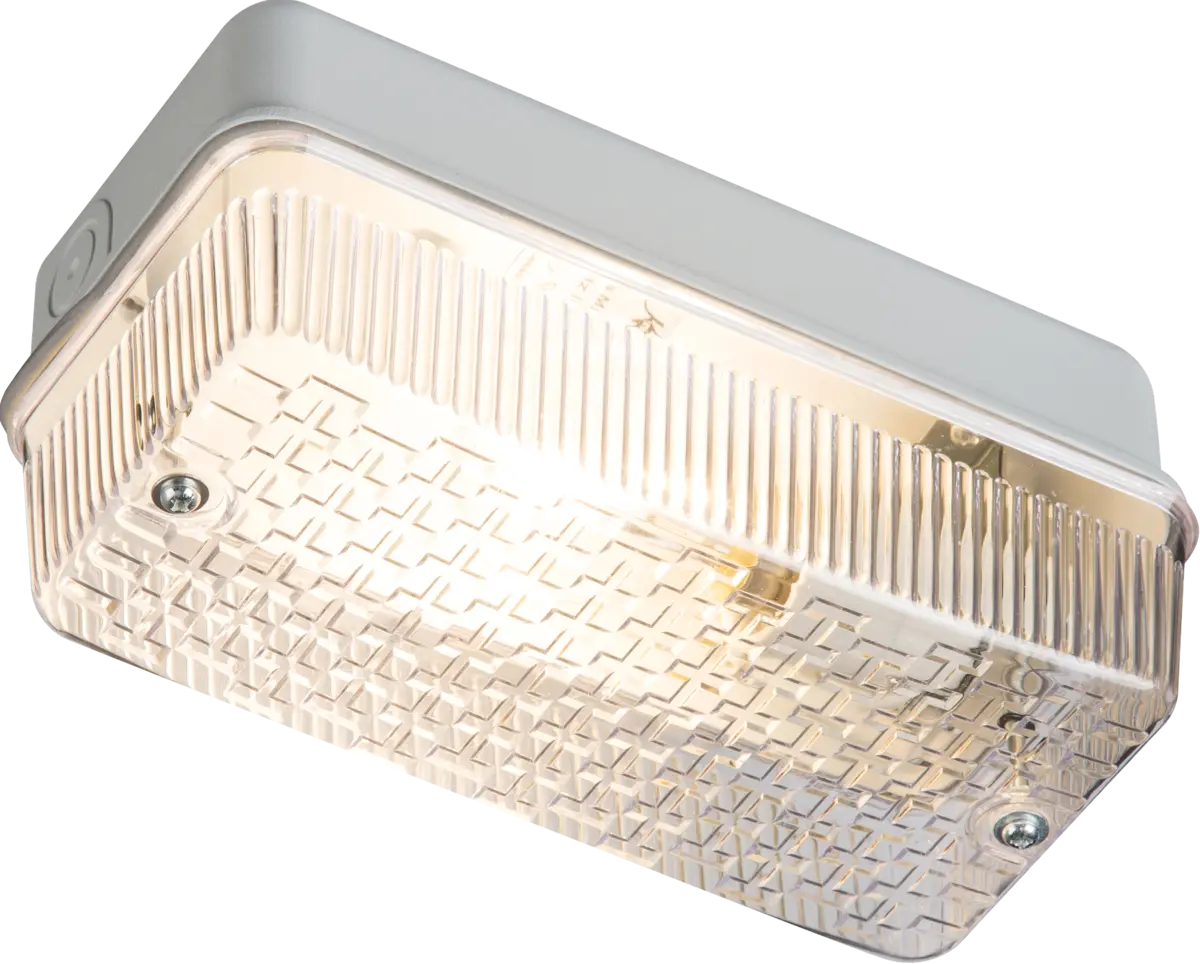 Knightsbridge 230V IP65 100W (BC) B22 Bulkhead with Clear Prismatic Diffuser and Aluminium Base – BH22BC
