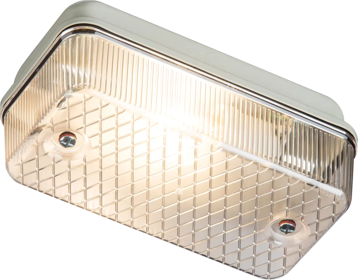 Knightsbridge 230V IP65 100W max (ES) E27 Bulkhead with Clear Prismatic Diffuser and White Aluminium Base – E27PC