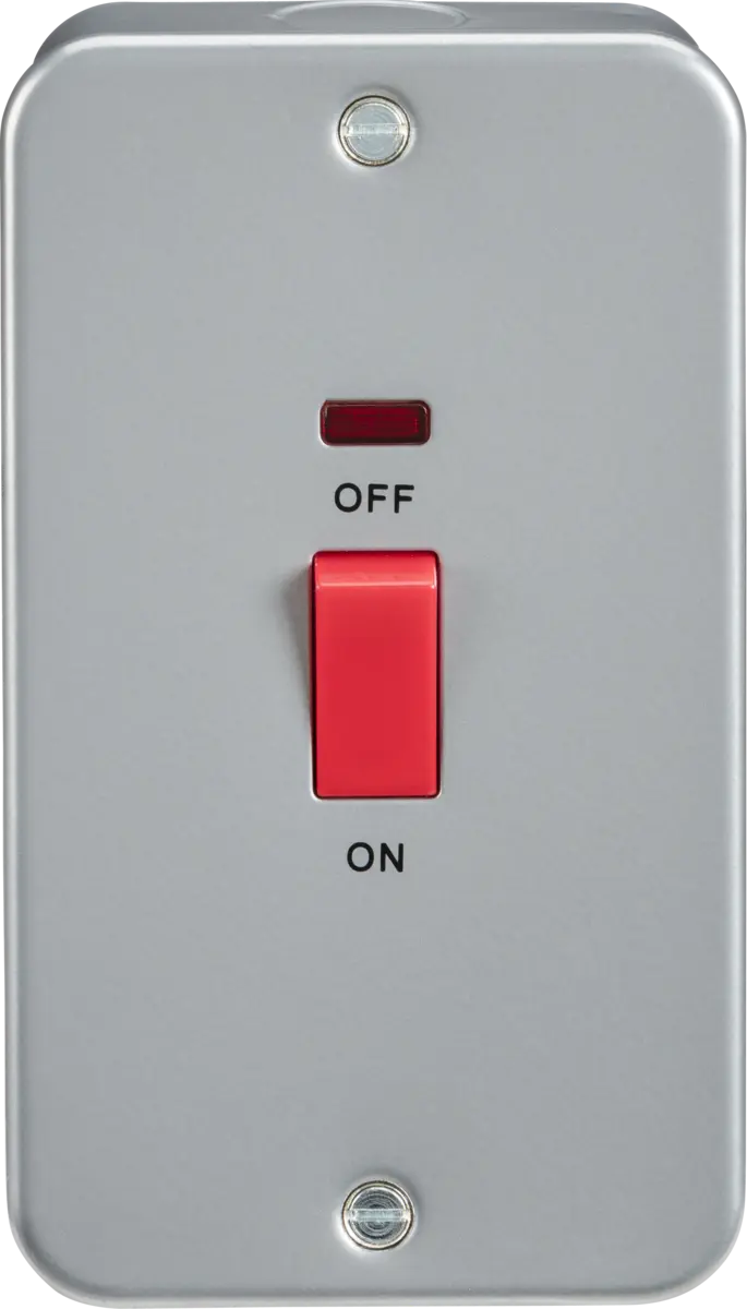Knightsbridge Metal Clad 45A DP Switch with Neon - Large Plate – M8332N