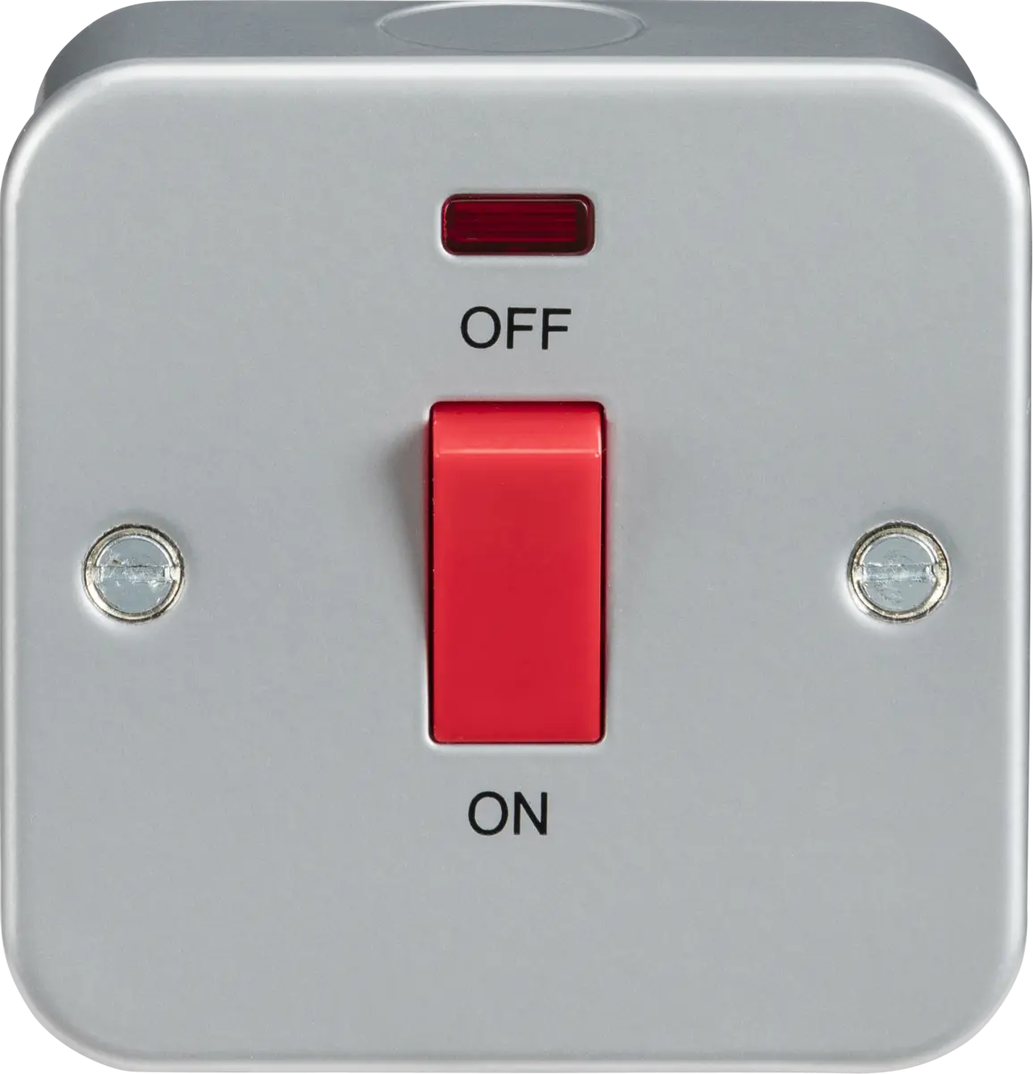 Knightsbridge Metal Clad 45A DP Switch with Neon - Single Size – M8331N