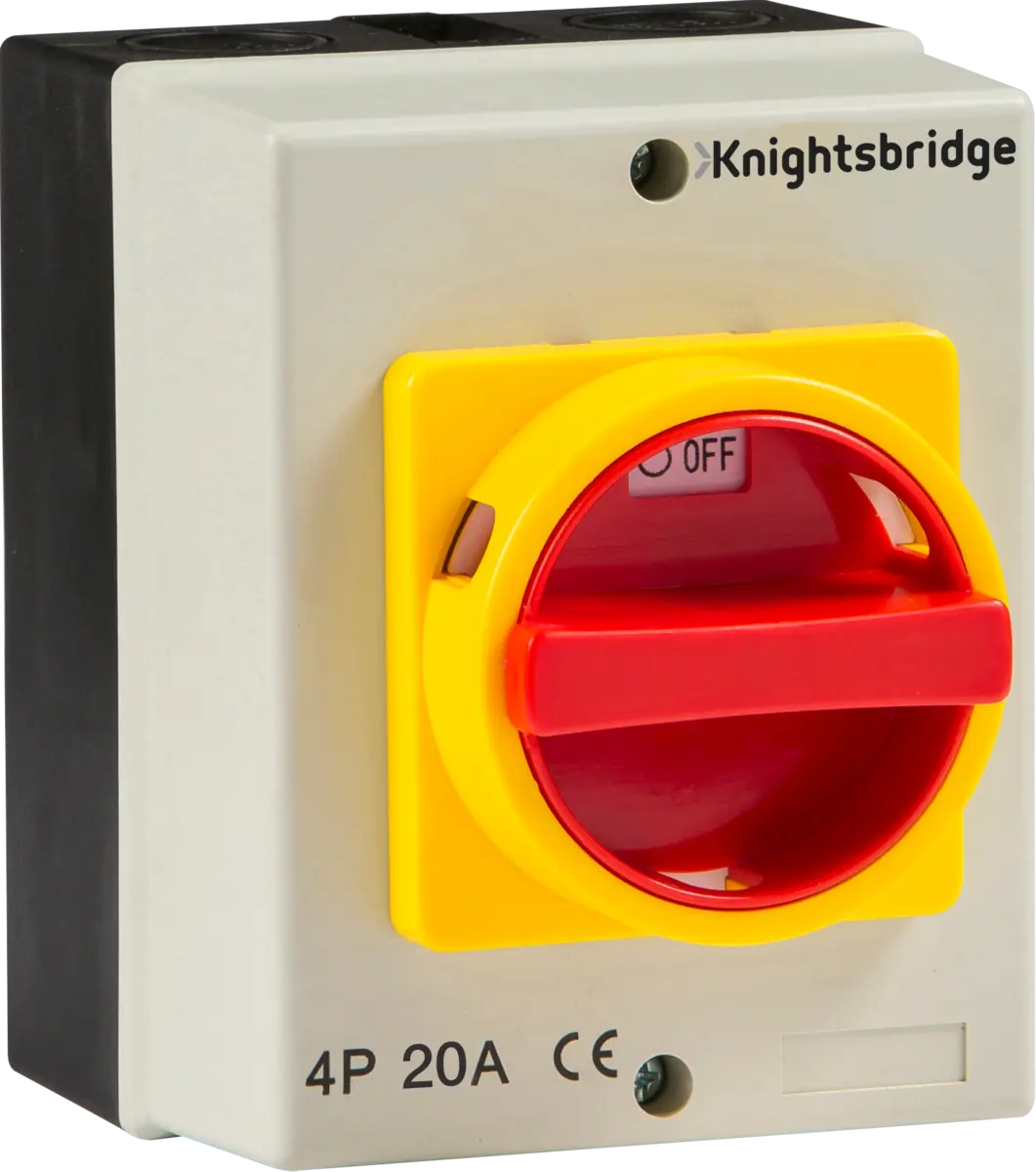 Knightsbridge IP65 20A Rotary Isolator 4P AC (230V-415V) – IN0025