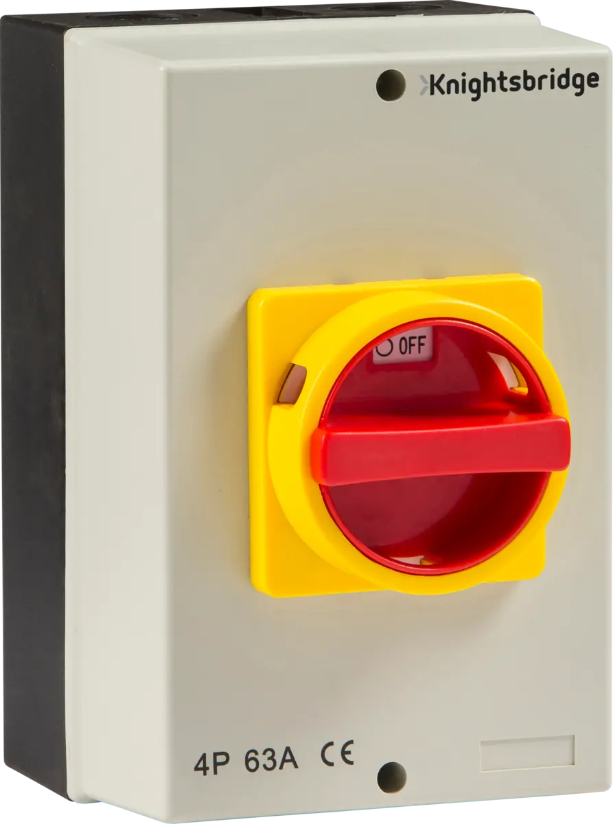 Knightsbridge IP65 63A Rotary Isolator 4P AC (230V-415V) – IN0027