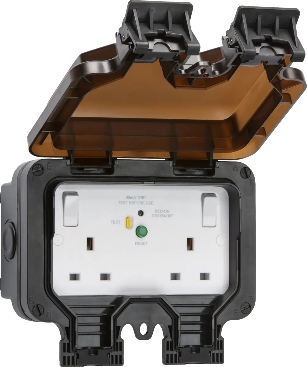 Knightsbridge IP66 13A 2G DP RCD Switched Socket - Type A (30mA) – OP9RCD