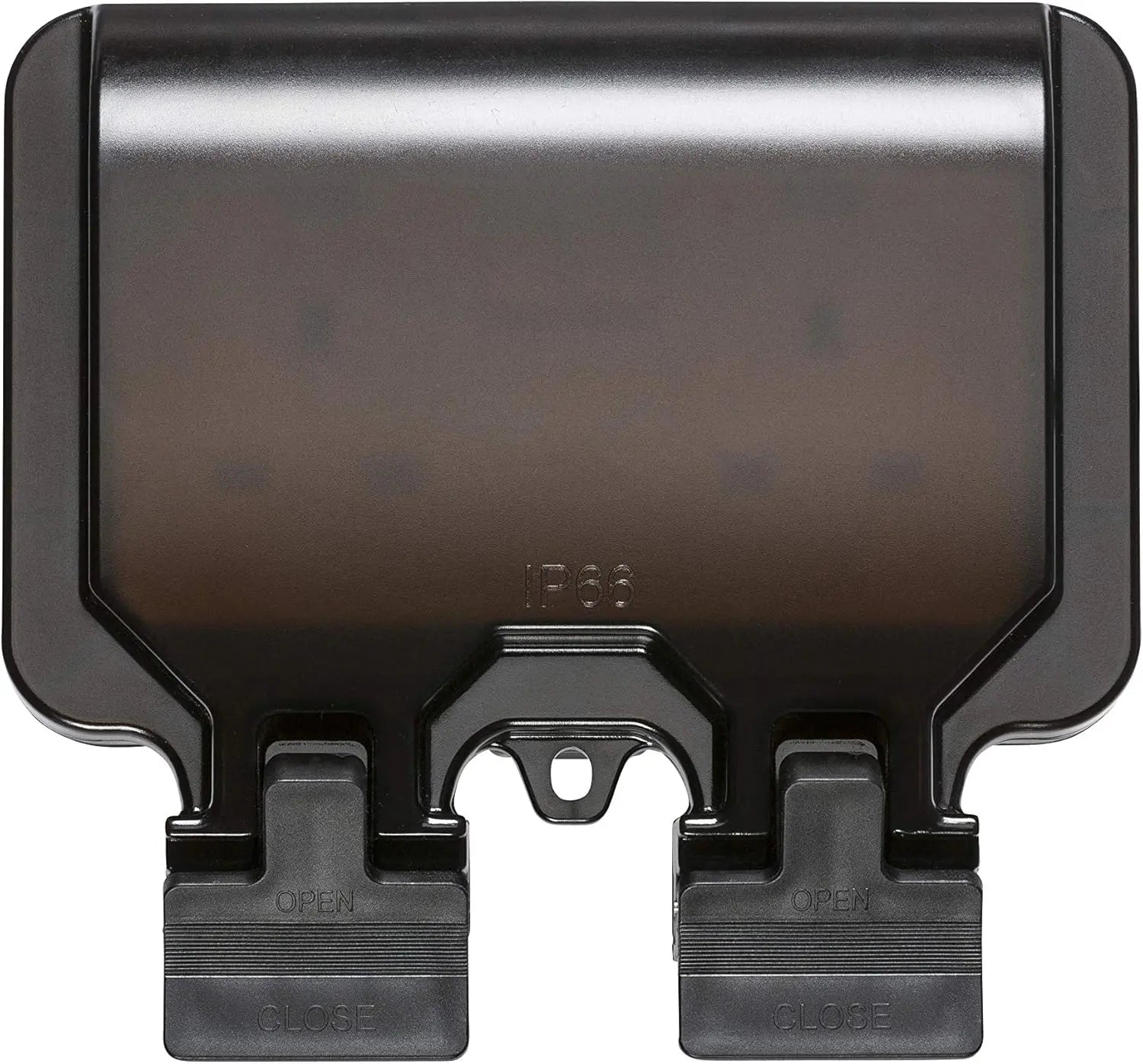 Knightsbridge IP66 Outdoor Weatherproof Double Socket | Transparent Lid | Black – OP9N