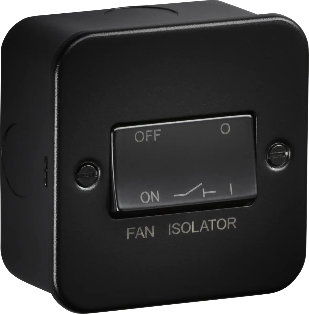 Knightsbridge Metal Clad Black 10A Fan Isolator Switch – M1100TB Knightsbridge
