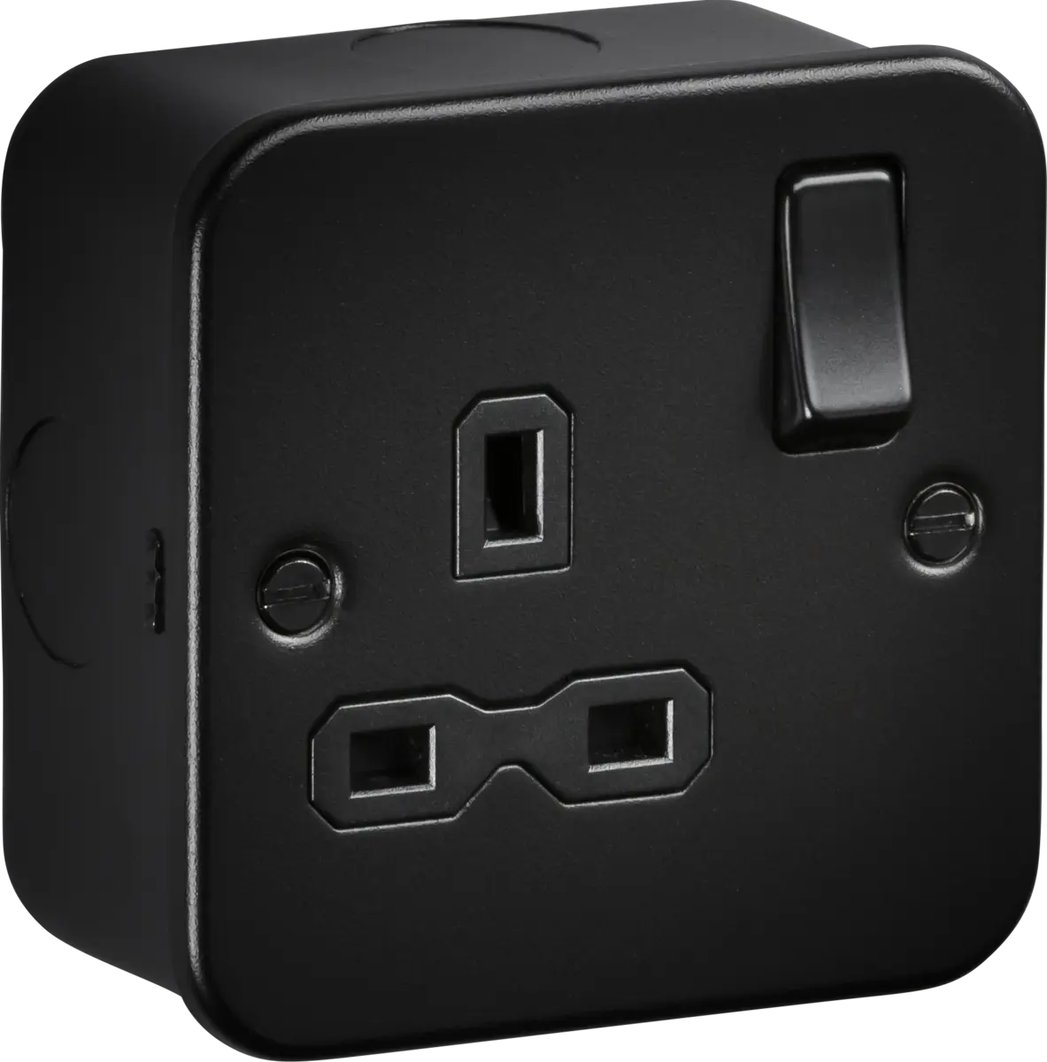 Knightsbridge Metal Clad Black 13A 1G DP Switched Socket – MR7000TB Knightsbridge