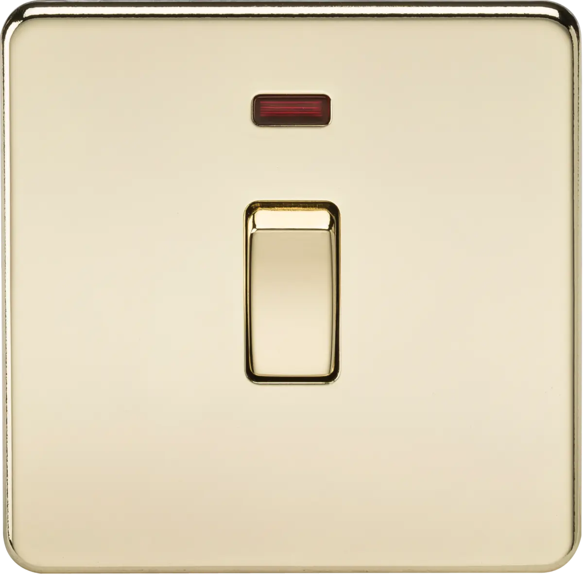 Knightsbridge 20A 1G DP Switch with Neon - Polished Brass – SF8341NPB
