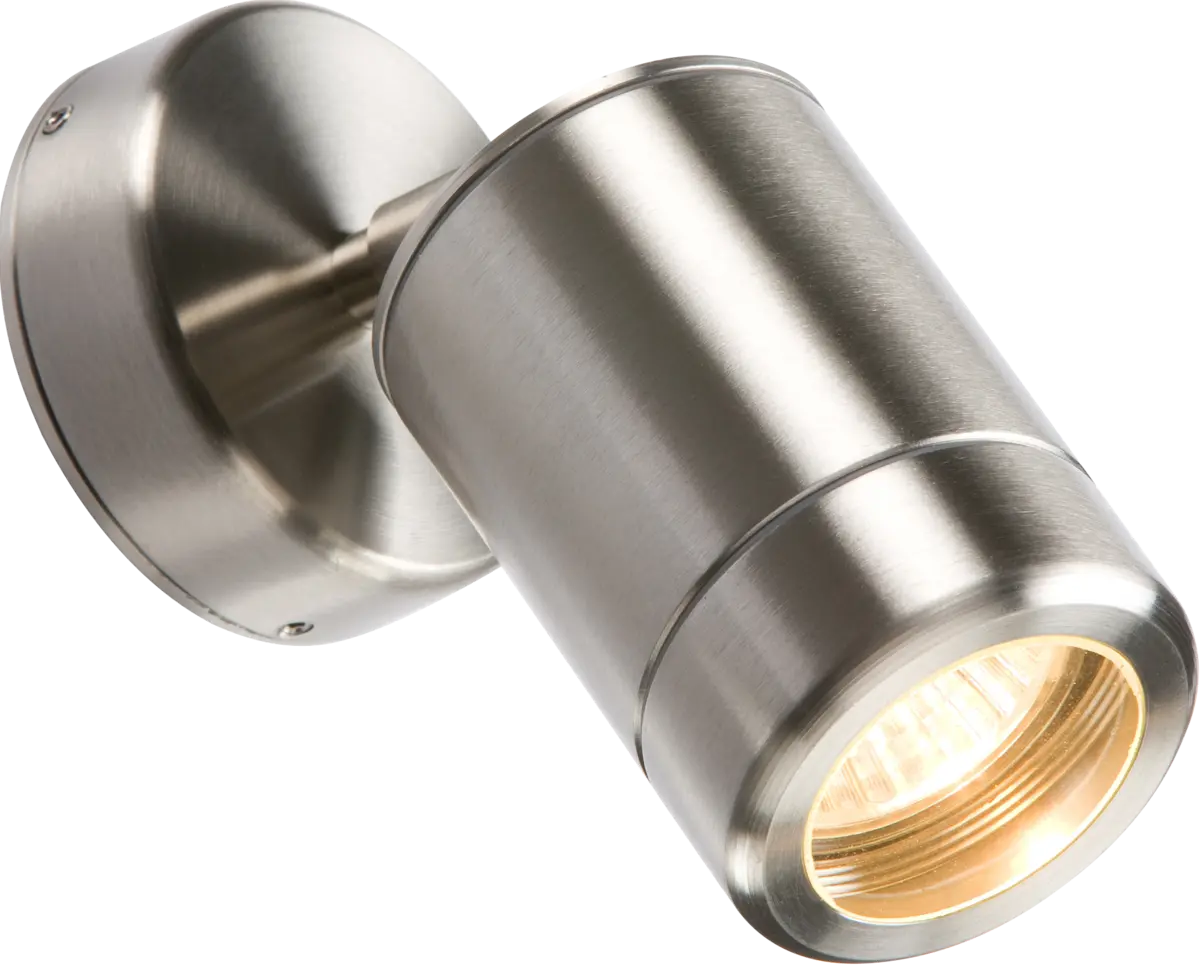 Knightsbridge 230V IP65 GU10 35W Single Stainless Steel Adjustable Wall Light – WALL3