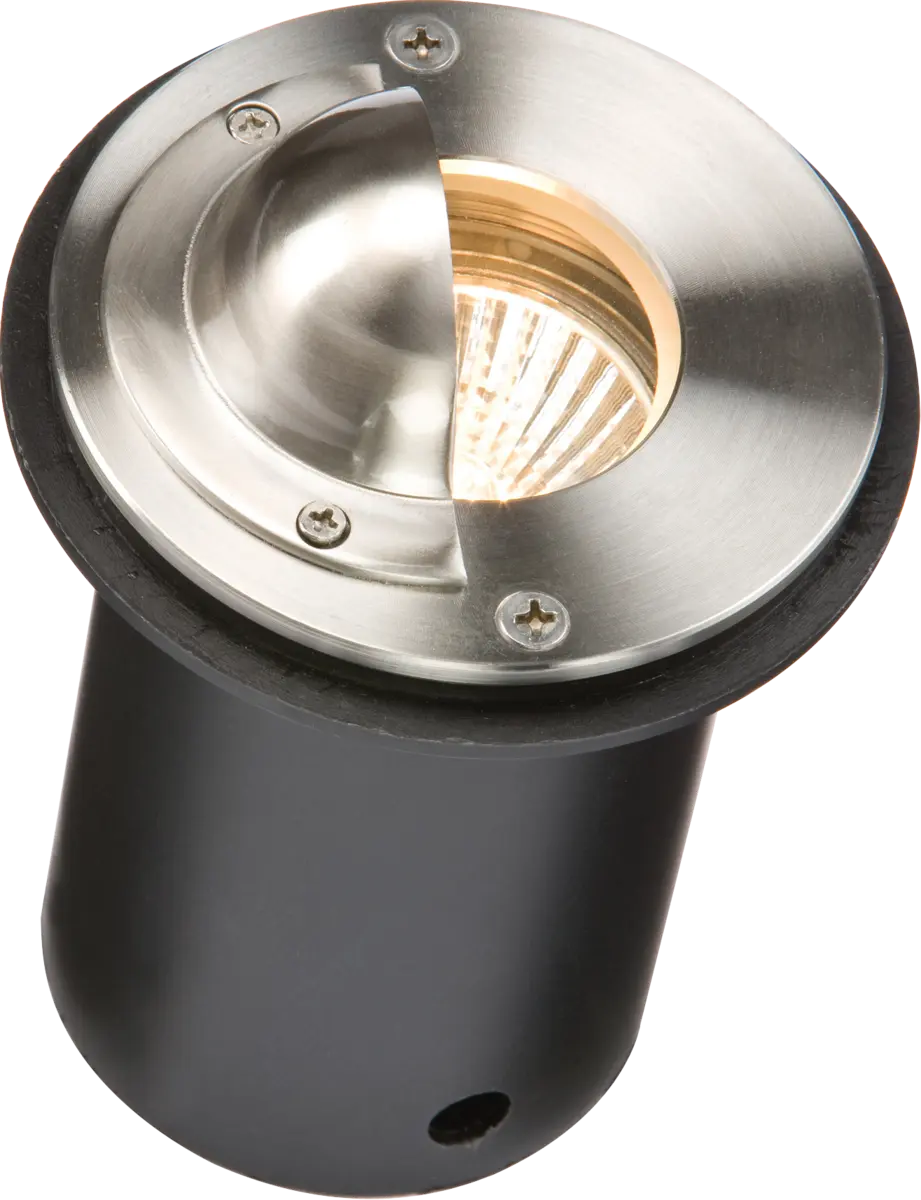 Knightsbridge IP65 230V Round Stainless Steel Walkover Ground Light with Half-Lip Cover – CAPWGU
