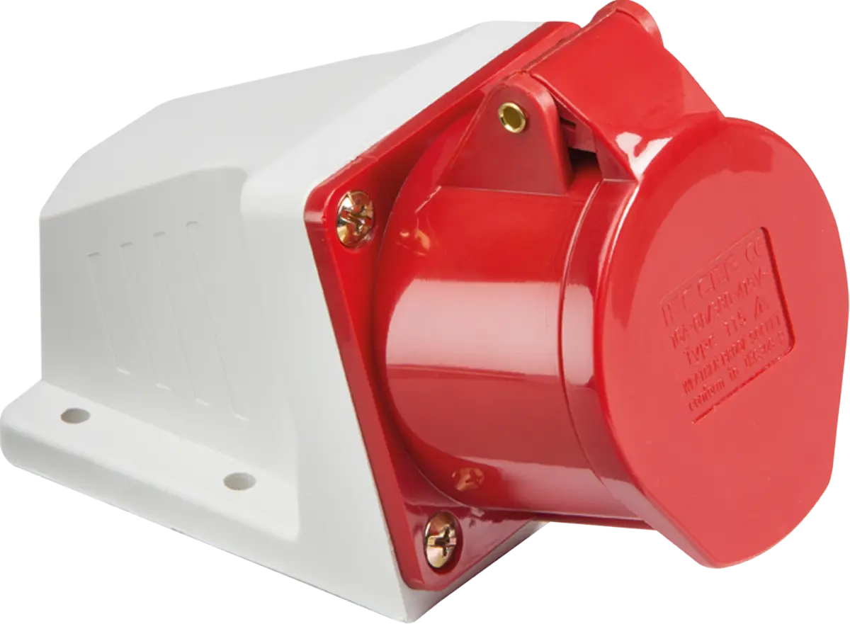 Knightsbridge 415V IP44 16A Angled Surface Mount Socket 3P+N+E – IN0019