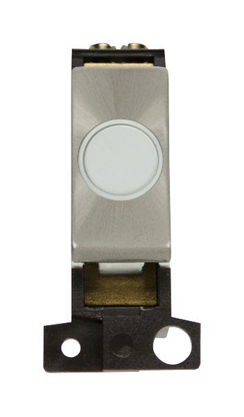 Click MiniGrid 20A Ingot Flex Outlet Module - White- Brushed Stainless Steel – MD017WHBS