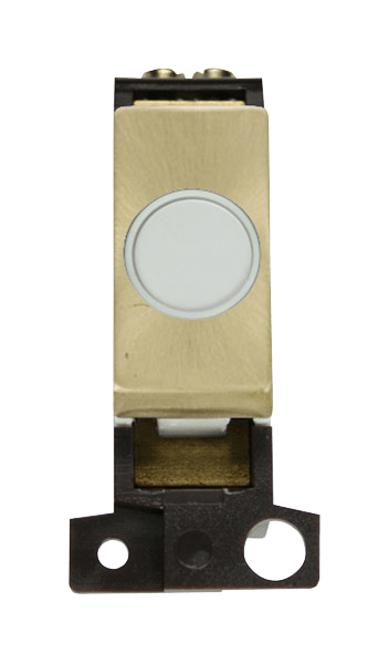 Click MiniGrid 20A Ingot Flex Outlet Module - White- Satin Brass – MD017WHSB