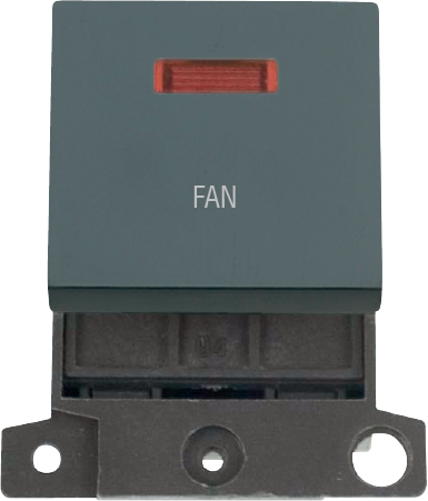 Click MiniGrid 20A DP INGT SW+NEON BK "FAN" – MD023BK-FN