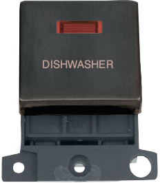 Click MiniGrid MINIGRID 20A DP SWITCH MODULE WITH NEON - MATT BRONZE - DISH WASHER – MD023BZ-DW