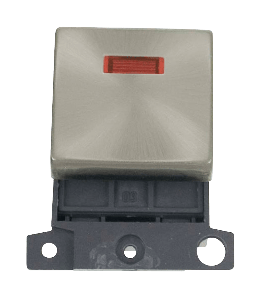 Click MiniGrid 20A DP Ingot Switch With Neon - Satin Chrome – MD023SC