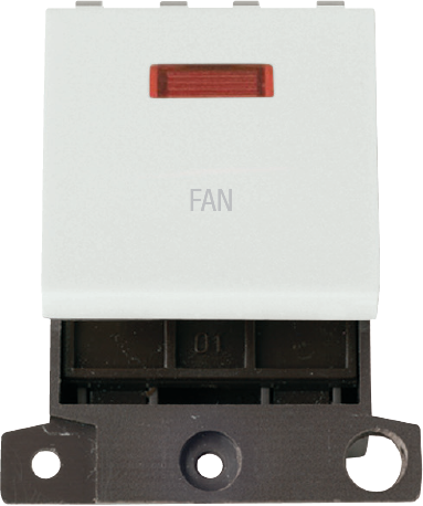 Click MiniGrid 20A DP SW+NEON WH "FAN" – MD023WH-FN