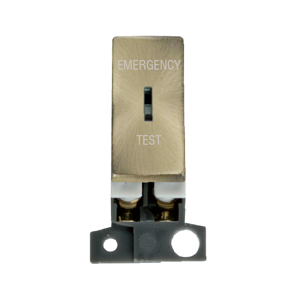 Click MiniGrid 13A Resistive DP Ingot Keyswitch "Emergency Test" - Antique Brass – MD029AB