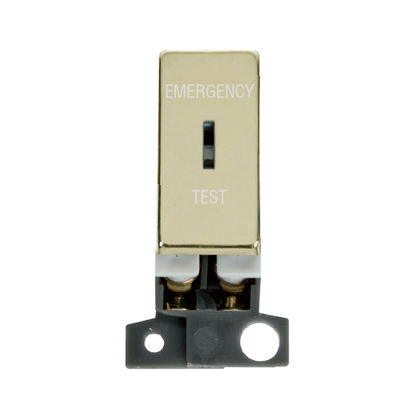 Click MiniGrid 13A Resistive DP Ingot Keyswitch "Emergency Test" - Brass – MD029BR