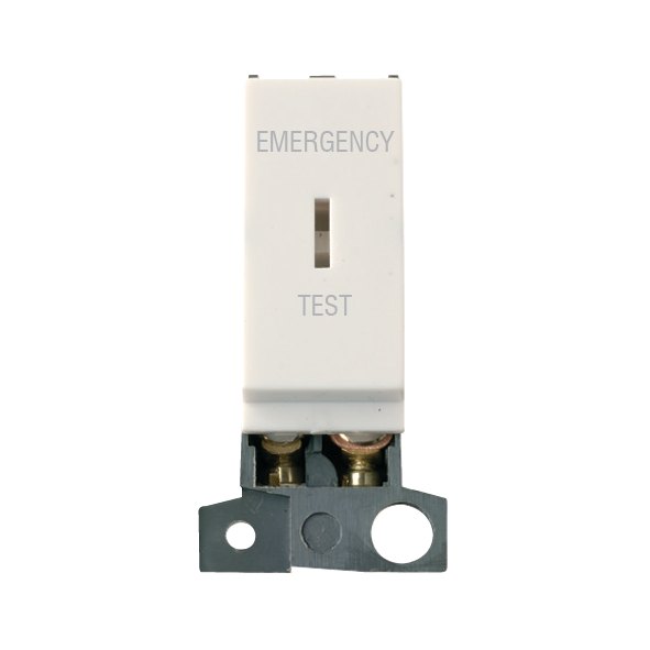 Click MiniGrid 13A Resistive DP Keyswitch "Emergency Test" - Polar White – MD029PW