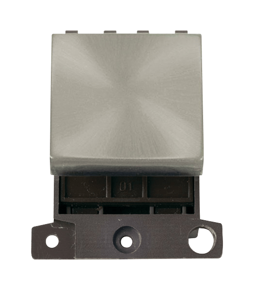 Click MiniGrid 32A DP Ingot Switch Module - Satin Chrome – MD032SC
