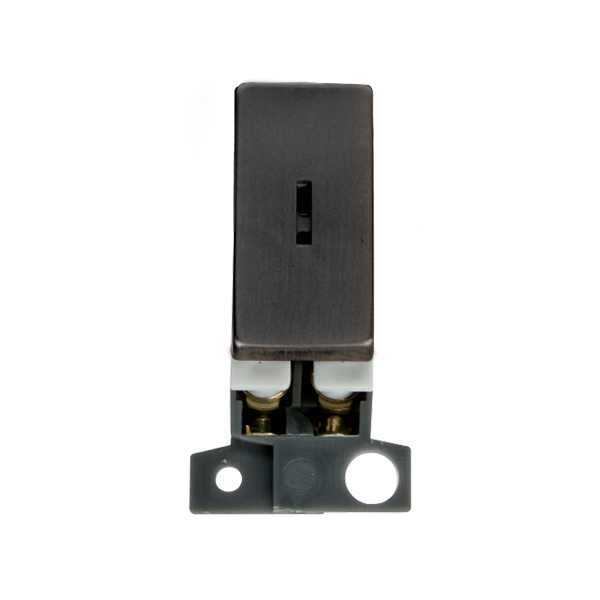 Click MiniGrid MINIGRID 13A / 10AX DOUBLE POLE KEY SWITCH MODULE - METAL MATT BRONZE SWITCH – MD046BZ