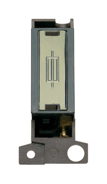 Click MiniGrid 13A Fused Ingot FCU Modul - Black - Brass – MD047BKBR