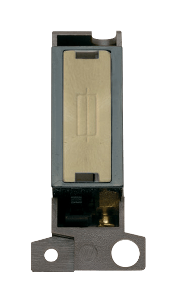 Click MiniGrid 13A Fused Ingot FCU Modul - Black - Satin Brass – MD047BKSB