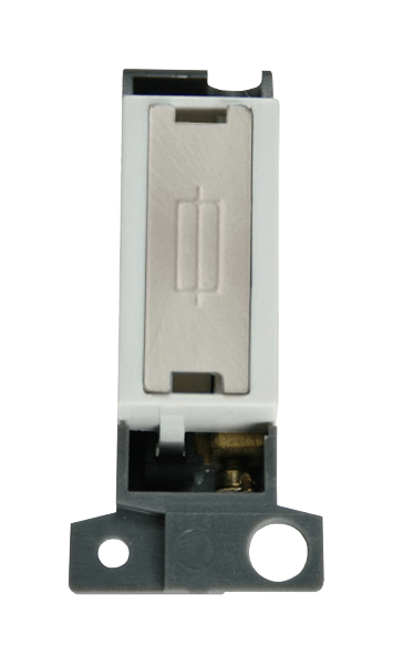 Click MiniGrid 13A Fused Ingot FCU Modul - White - Satin Chrome – MD047WHSC