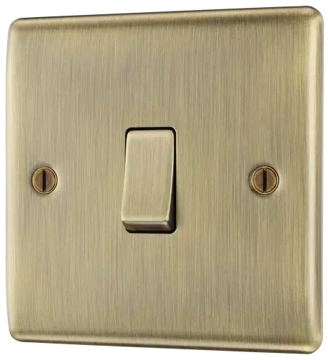 BG Antique Brass Light Switch Single 16AX - NAB12 BG (British General)