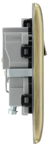 BG Nexus Metal Single Socket in Antique Brass with Black Inserts - NAB21B-01 BG (British General)