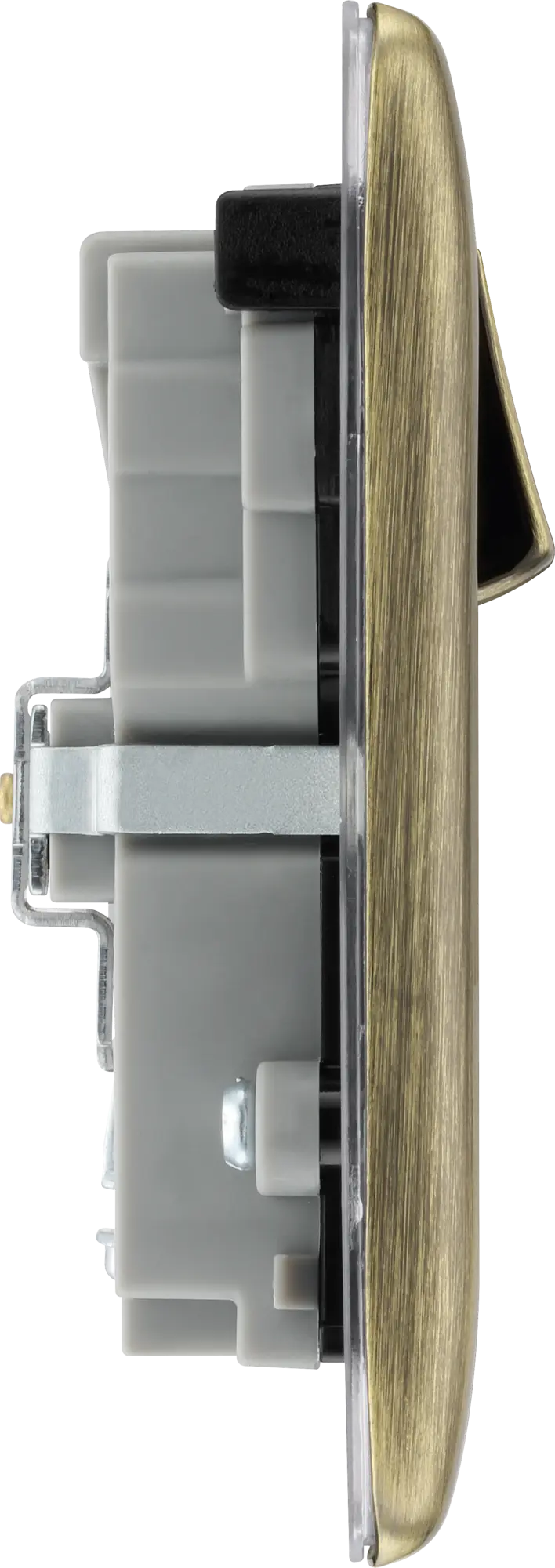 BG Nexus Metal USB USBC 45W Double Socket in Antique Brass with Black Insert NAB22UAC45B BG Nexus