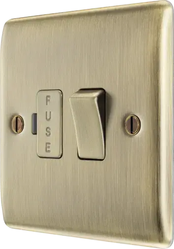 BG Nexus Metal Switched Fused Spur in Antique Brass- NAB50-01 BG (British General)