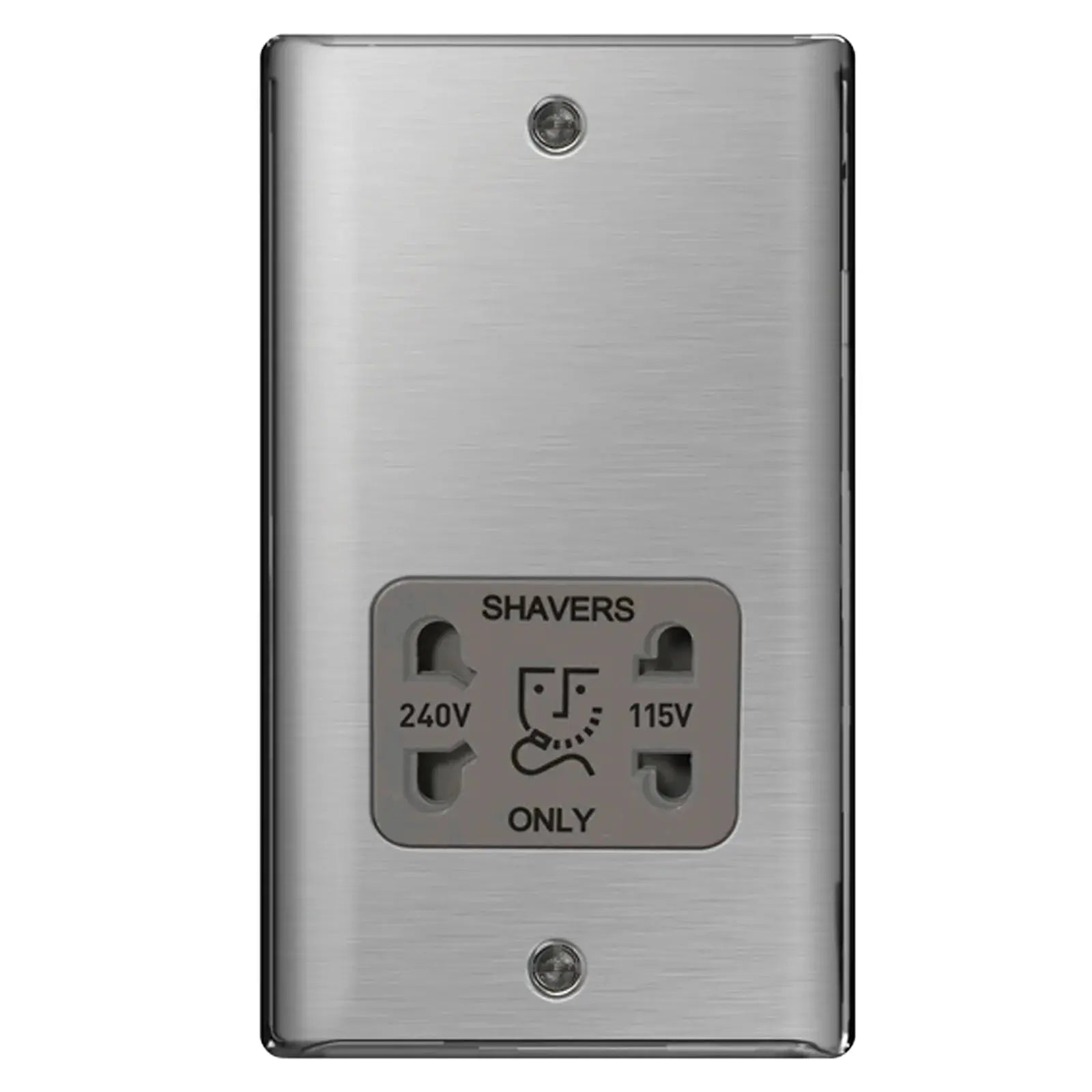 BG Nexus Brushed Steel Switches and Sockets with Grey Inserts – Full Range ACAS Electrical