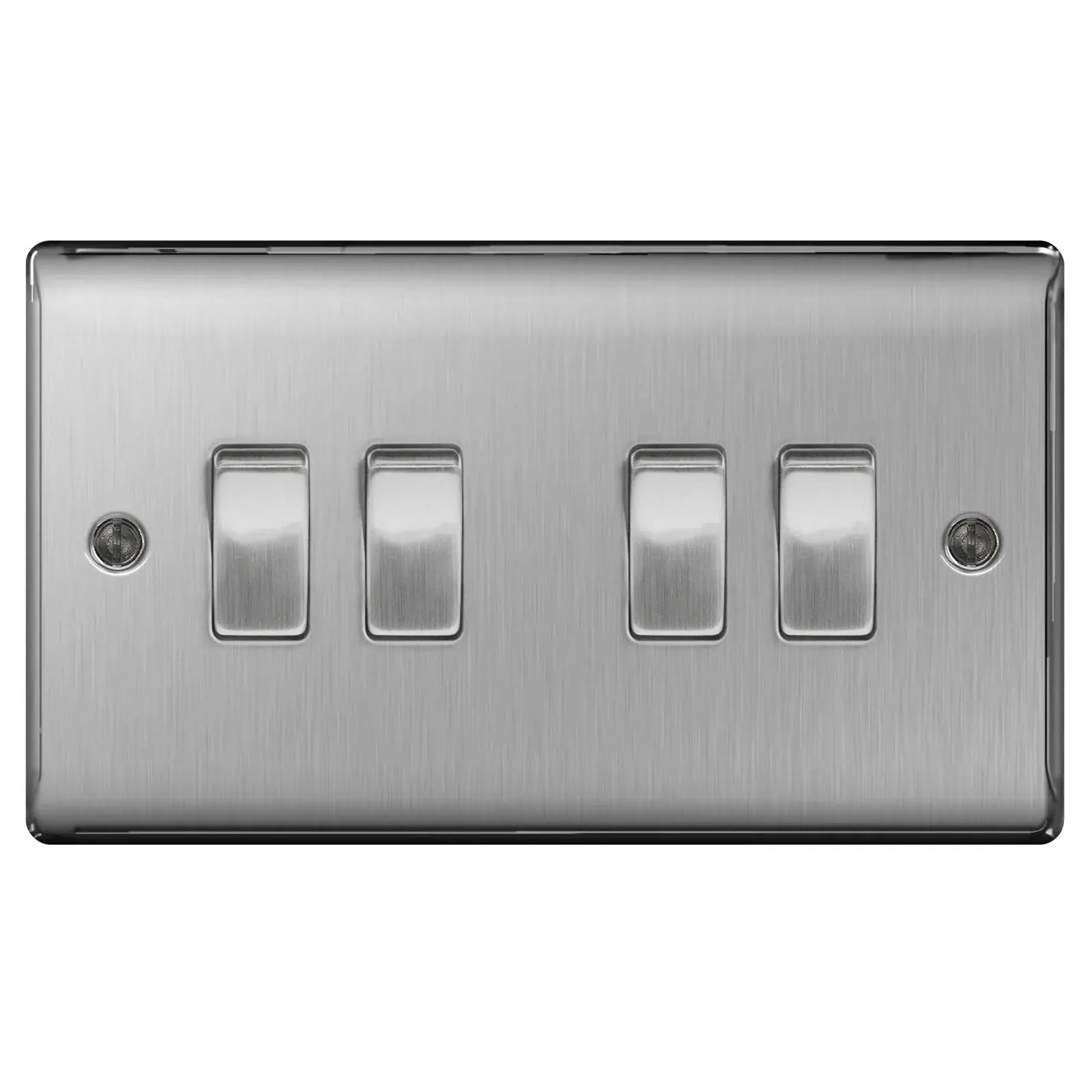 BG Nexus Brushed Steel Switches and Sockets with Grey Inserts – Full Range ACAS Electrical