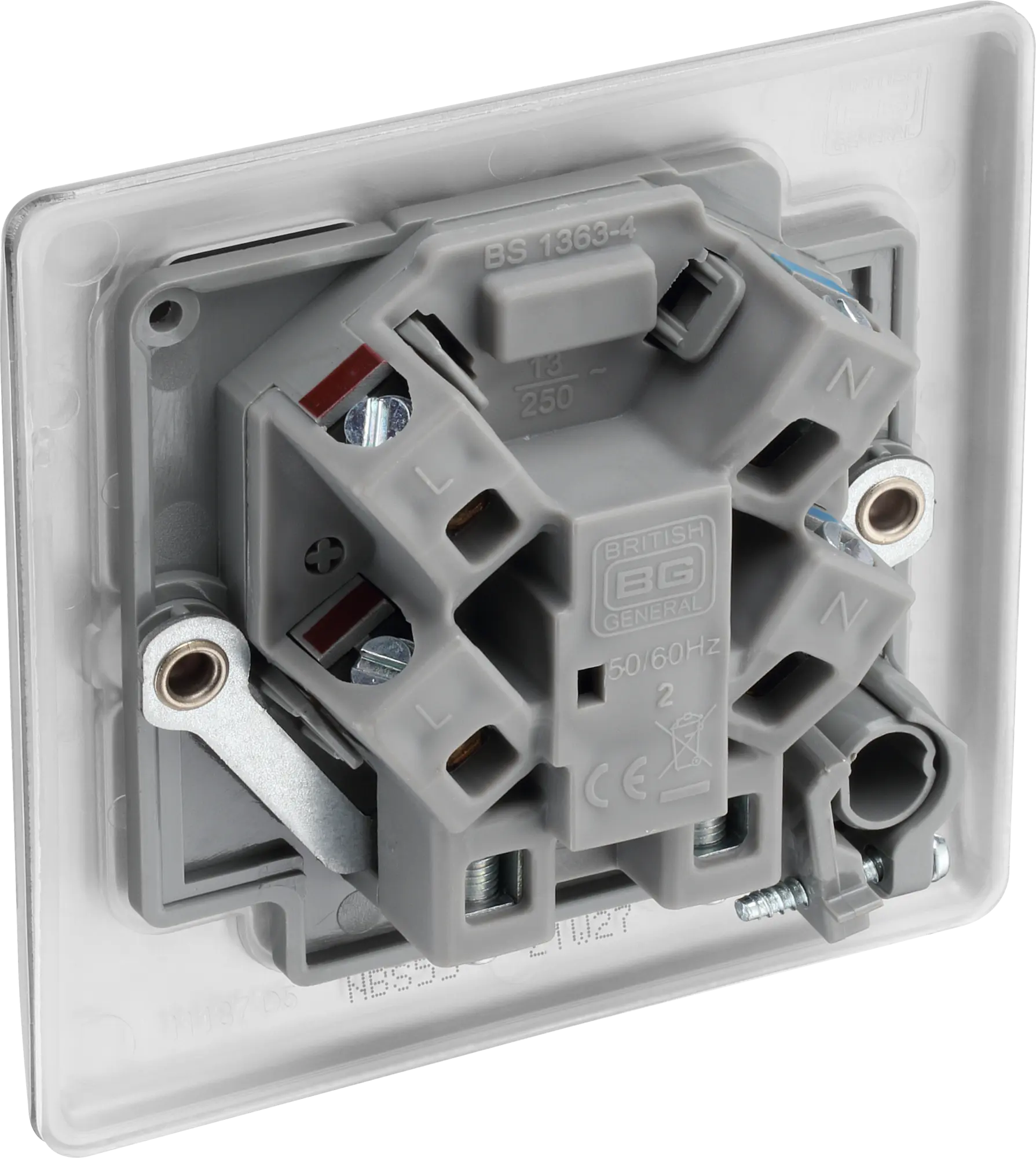 BG Nexus Metal Un-Switched Fused Spur with Flex Outlet in Brushed Steel - NBS55-01 BG (British General)