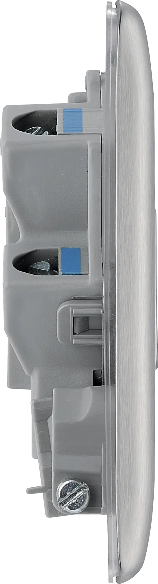 BG Nexus Metal Un-Switched Fused Spur with Flex Outlet in Brushed Steel - NBS55-01 BG (British General)