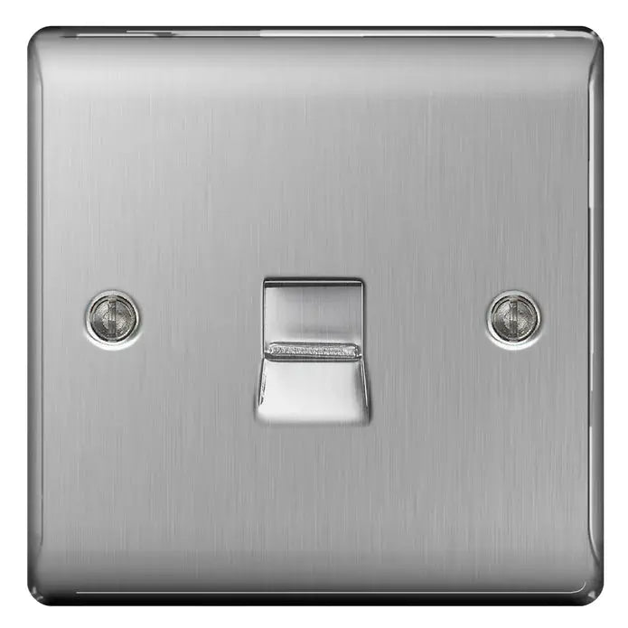 BG Nexus Brushed Steel Switches and Sockets with Grey Inserts – Full Range ACAS Electrical