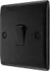 BG Nexus Metal Matt Black 1 Gang 20A 16AX 2 Way Plate Switch - NFB12 BG Nexus