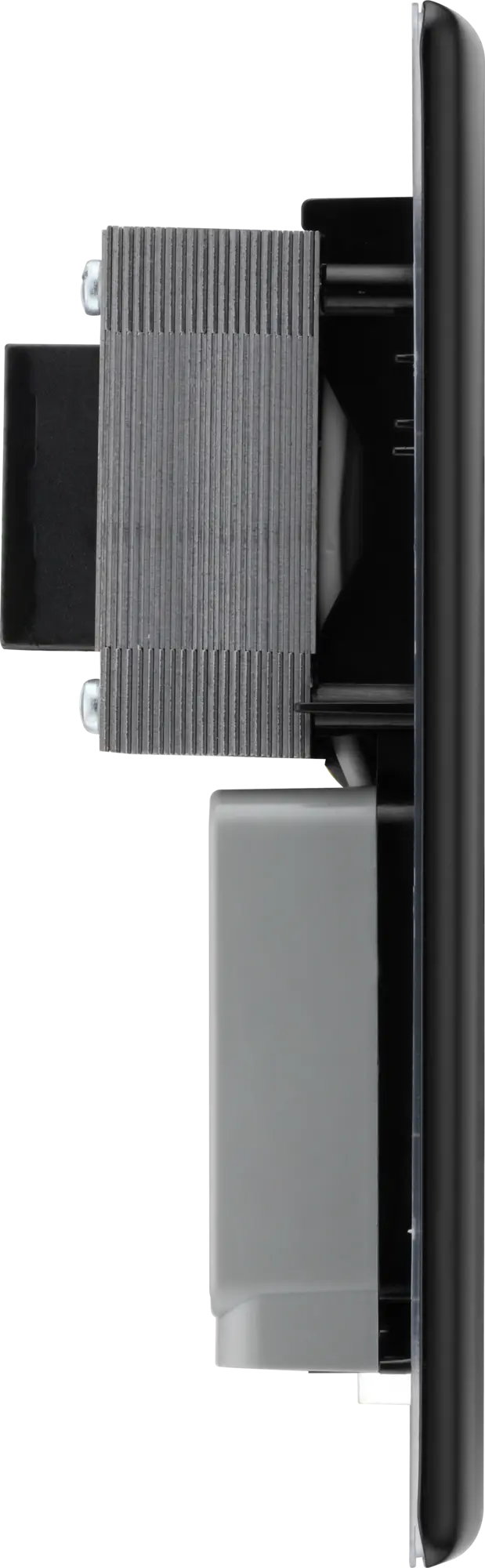 BG Nexus Metal Dual Voltage Shaver Socket in Matt Black with Black Inserts BG Nexus