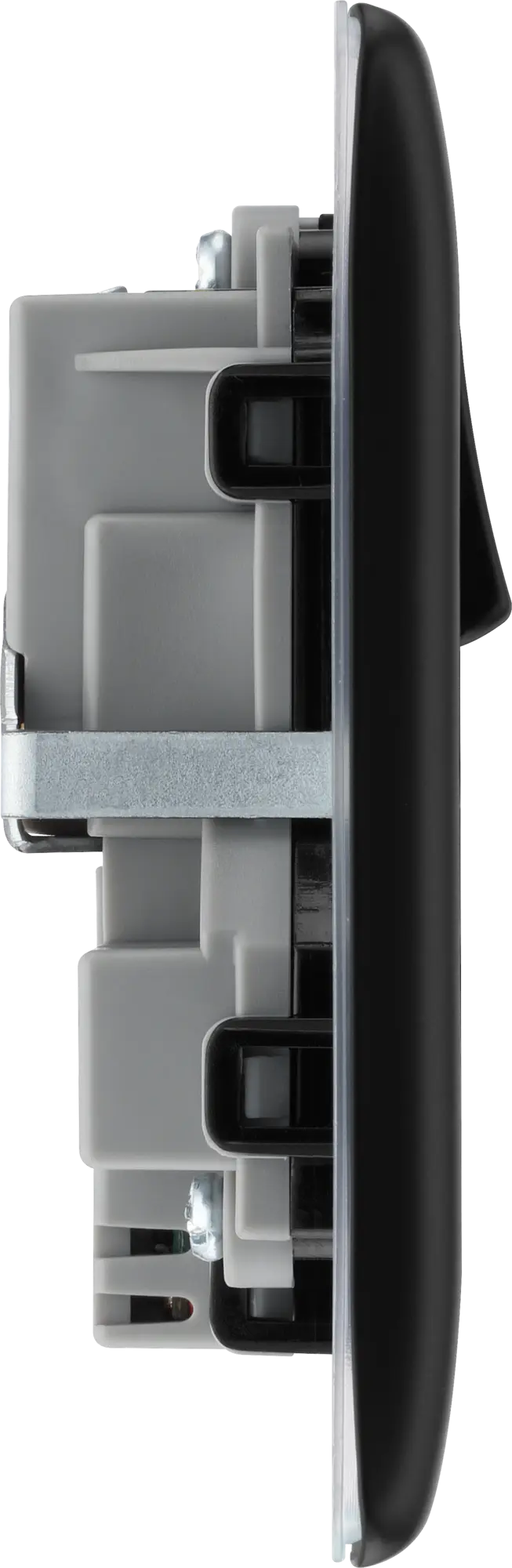 BG Nexus Metal USB USBC 12W Double Socket in Matt Black NFB22UAC12B BG Nexus