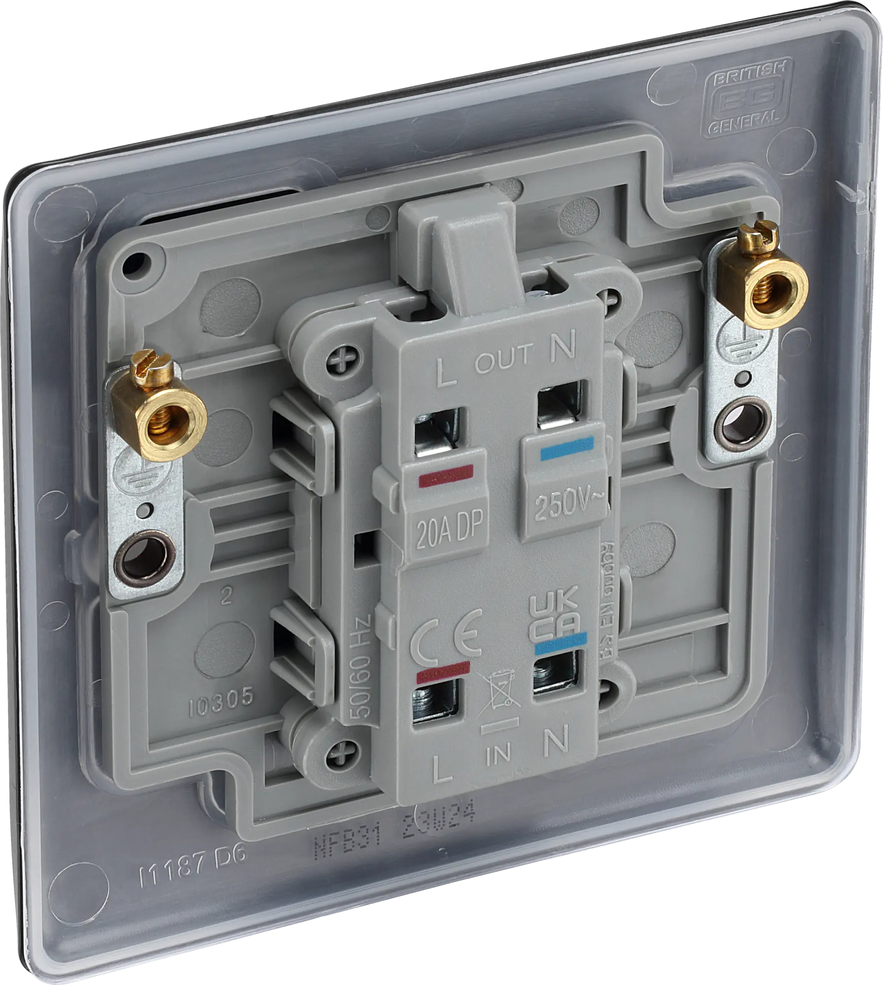 BG Nexus Metal 20A DP Switch with Neon in Matt Black BG Nexus