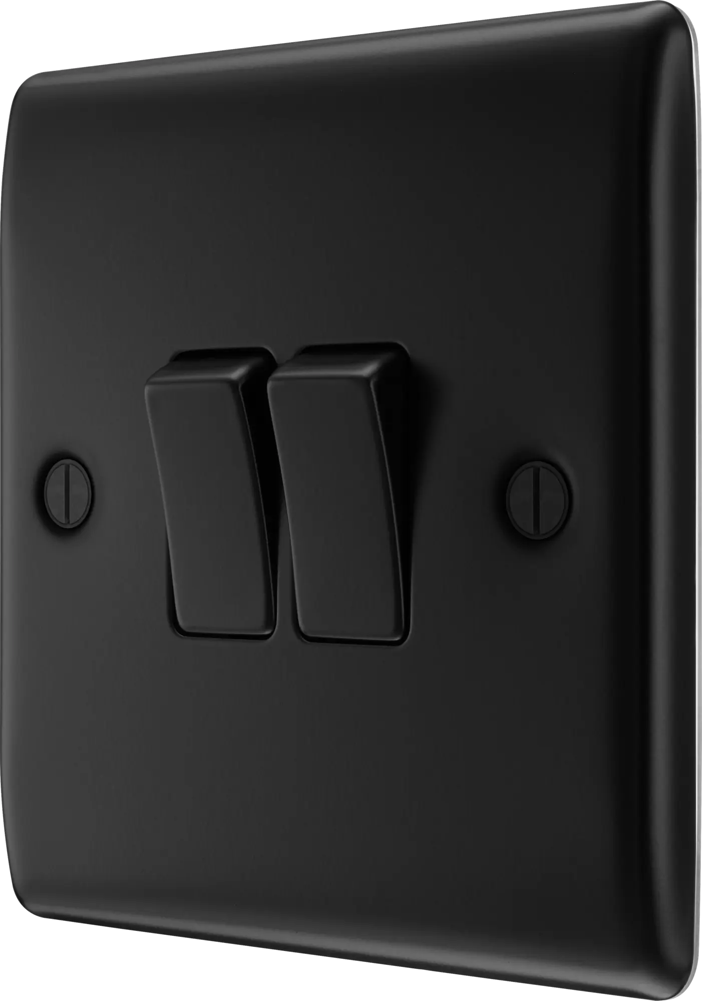 BG Nexus Metal Matt Black 2 Gang 20A 16AX 2 Way Plate Switch - NFB42 BG Nexus